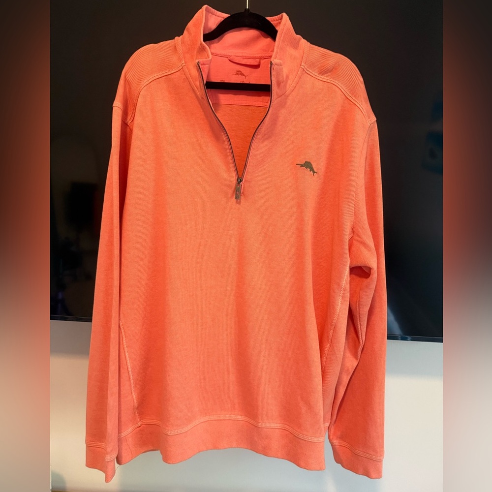 NWT Tommy Bahama Coral Zip-Up Sweater